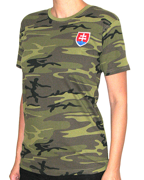 Tričko maskáčové - slovenský znak vyšívaný - S