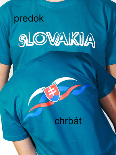 Tričko Slovakia (rohy), farba tm.azúrová  - XXL