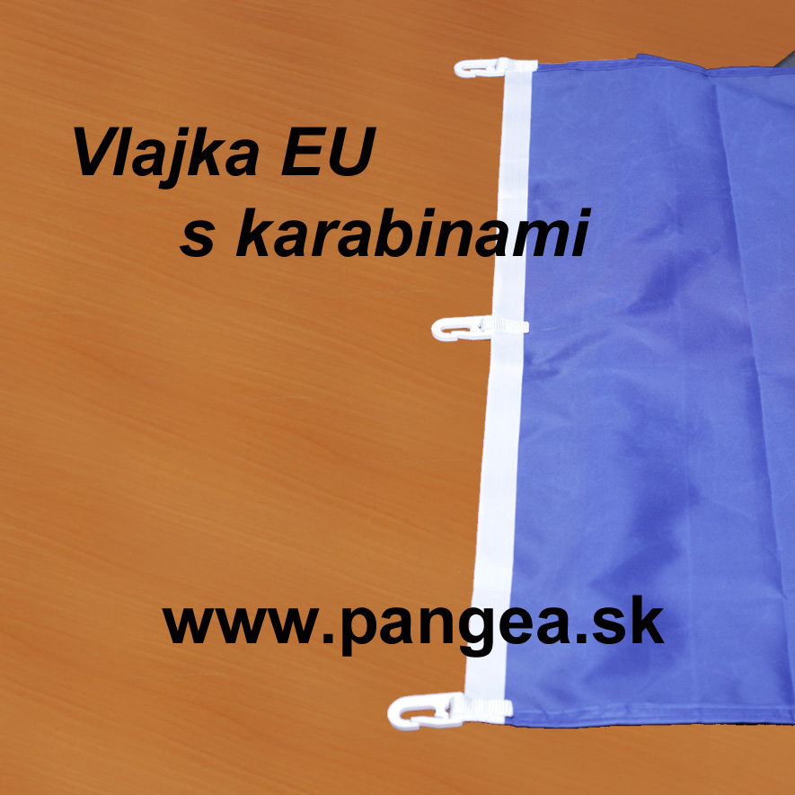 Vlajka Európskej únie 80 x 120 cm s karabínami (exteriér, interiér)