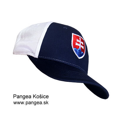 Šiltovka Slovensko (94a) bielotmavomodrá - slovenský znak 5,5 cm vysoký, výšivaný