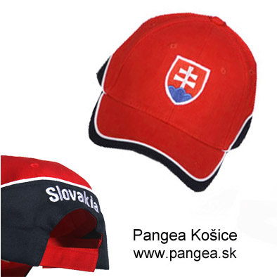 Šiltovka dostih (175e), červená - slovenský znak 5 cm Slovakia, výšivka