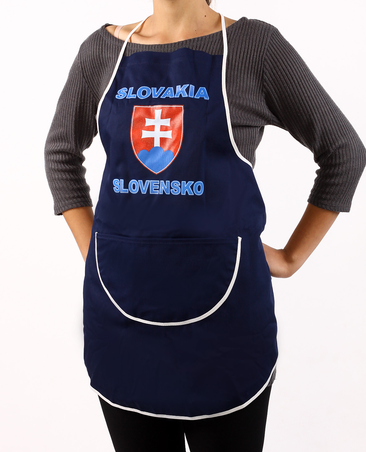 kuchynská zástera - modrá - Slovakia znak Slovensko