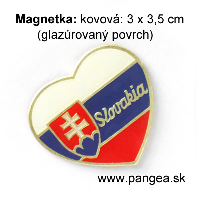 magnetka 699 - kovová, srdce Slovakia
