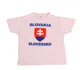 Tričko detské - Slovakia_znak_Slovensko - ružové, 8-9 ročné