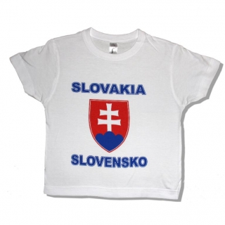 Tričko detské - Slovakia znak Slovensko, biele - 2 roky