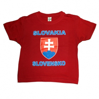 tričko detské - Slovakia znak Slovensko, červené - 8 rokov