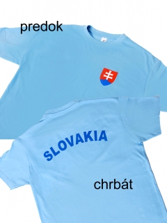 Tričko Repre - znak + SLOVAKIA, nebeská modrá - M