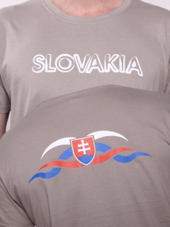Tričko Slovakia (rohy), farba jemne sivohnedá - L