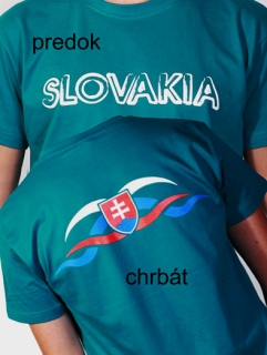 Tričko Slovakia (rohy), farba tm.azúrová  - XXL
