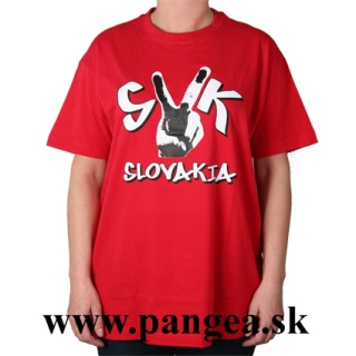 Tričko Slovakia SVK, červené - 3XL