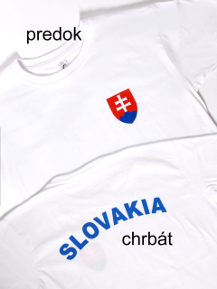 Tričko reprezentačné - znak + SLOVAKIA, biele - XL
