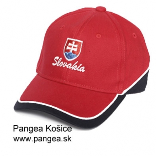 Šiltovka dostih (175), červená - slovenský znak Slovakia, biela výšivka