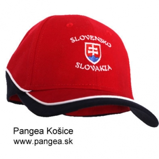 Šiltovka dostih (175a), červená - Slovensko slovenský znak  Slovakia, výšivka