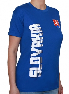 Tričko veľká SLOVAKIA a slovenský znak, kráľovská modrá - S