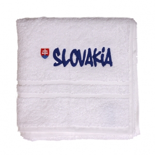 uterák 231b - biely, modrá Slovakia, vyšívaný