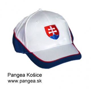 Šiltovka dostih (188), biela - slovenský znak veľký, výšivka