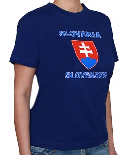 Tričko Slovakia slovenský znak Slovensko, kráľovská modrá - S