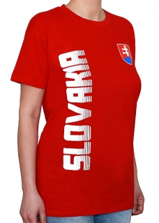 Tričko veľká SLOVAKIA a slovenský znak, červené  - M
