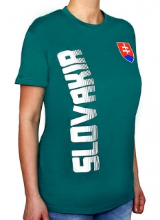 Tričko veľká SLOVAKIA a slovenský znak, emerald - M