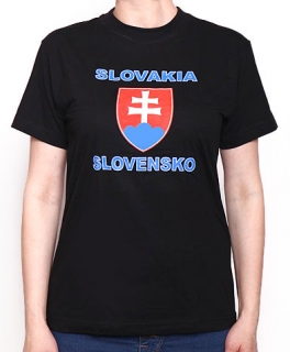 Tričko Slovakia znak Slovensko, čierne - S