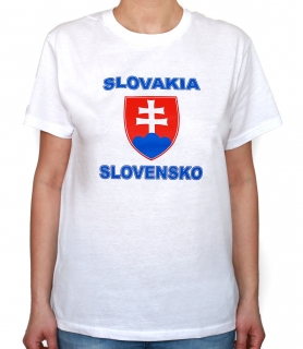Tričko Slovakia znak Slovensko, biele - XL