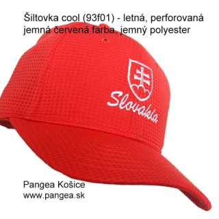 Šiltovka cool (93f01) - letná, svetlo červená, slovenský znak Slovakia, vyšívaná