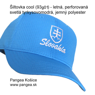 Šiltovka cool (93g01) - letná, svetlá tyrkysová, slovenský znak Slovakia