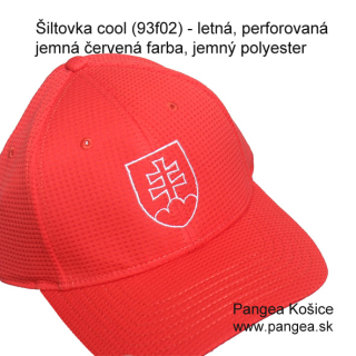 Šiltovka cool (93f02) - letná, svetlo červená, slovenský znak, vyšívaná