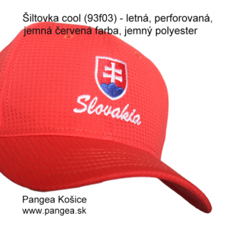 Šiltovka cool (93f03) - letná, svetlo červená, farebný slovenský znak Slovakia