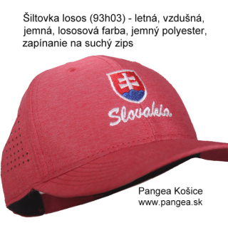 Šiltovka losos (93h03) - letná, lososová farba, farebný slovenský znak Slovakia