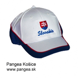Šiltovka dostih (184), biela - slovenský znak Slovakia, výšivka