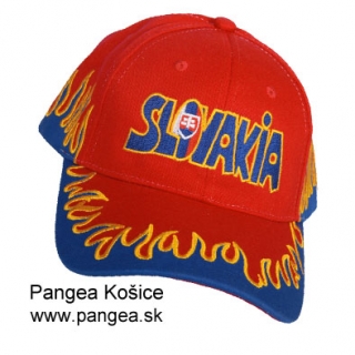 Šiltovka oheň (105), červená, veľká Slovakia, vyšívaná