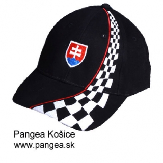 Šiltovka rallye (128b), čierna - slovenský znak, výšivka